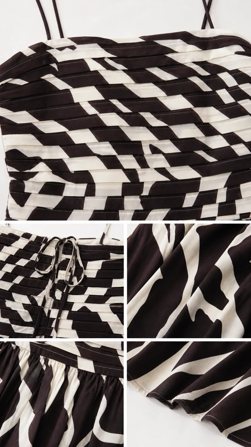 Close-up details of bodice, fabric texture, and hem