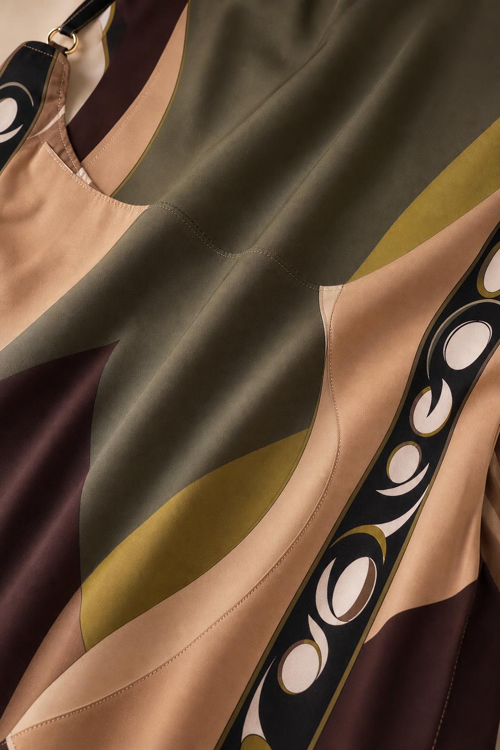 Close-up of smooth fabric texture and geometric pattern