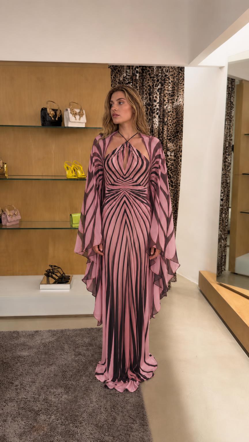 Rose pink color variant of the maxi dress