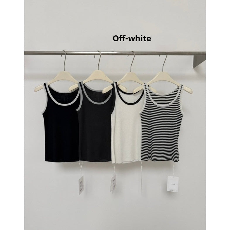Casual Commuter Classic Striped Slightly Stretchy Base-Layer Tank