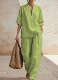 New Arrivals🔥 Women's Casual Cozy Minimalist Linen Two-piece Set
