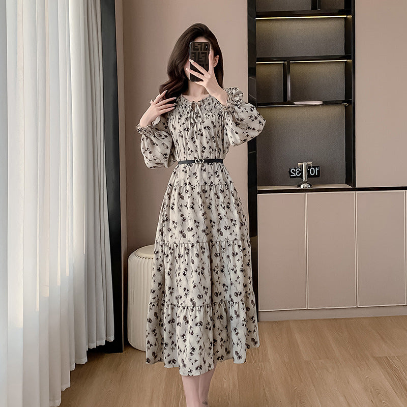 British-Style Floral Casual Dress