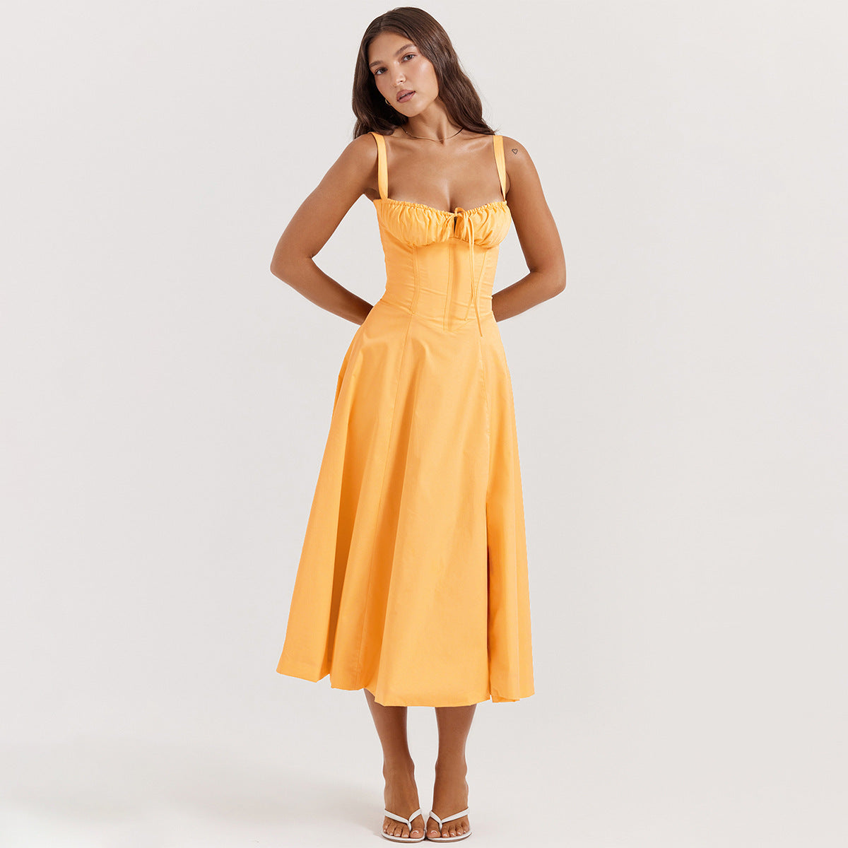 Comfortable Beauty-No Underwire-Print Bustier Sundress