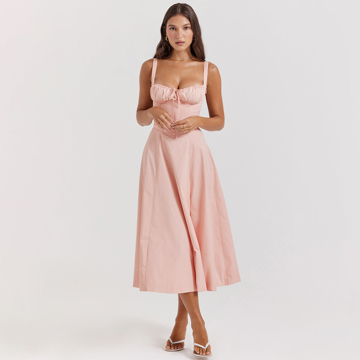 Comfortable Beauty-No Underwire-Print Bustier Sundress