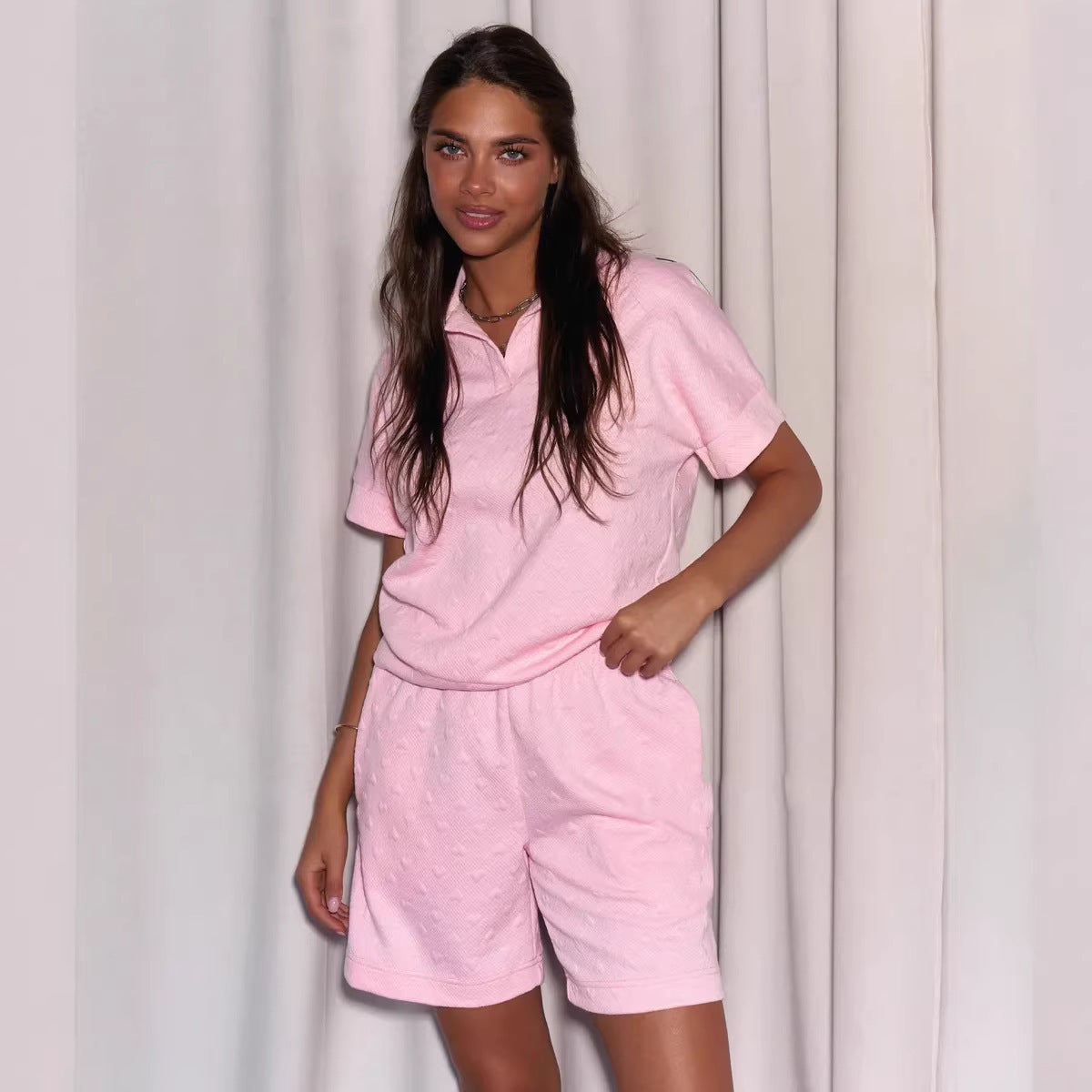Casual Pullover Long-Sleeve Sweatshirt And Shorts Set
