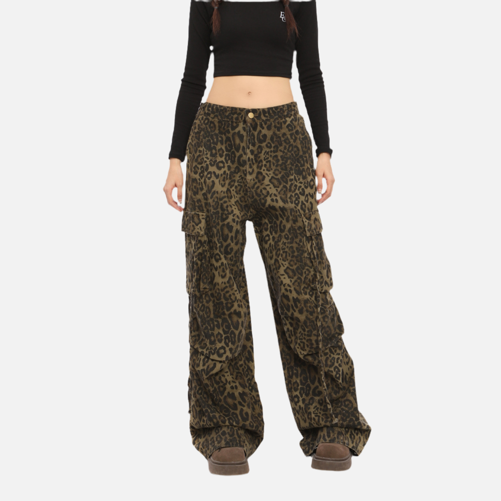 Leopard Cargo Pants