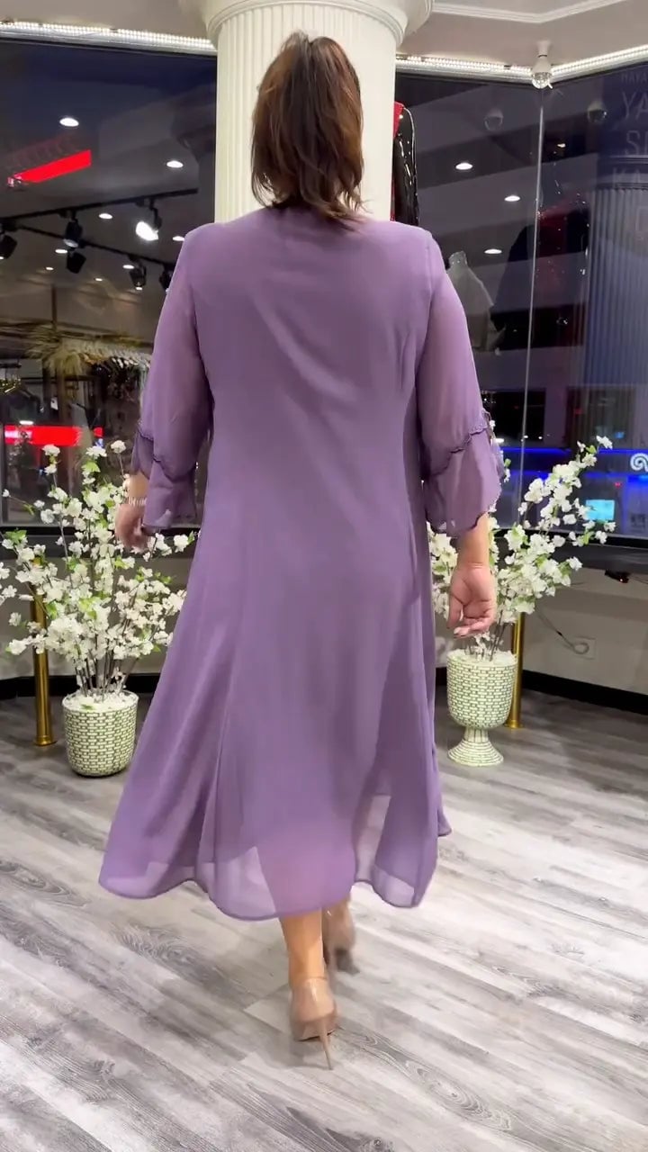 Chiffon Solid Color Loose Dress