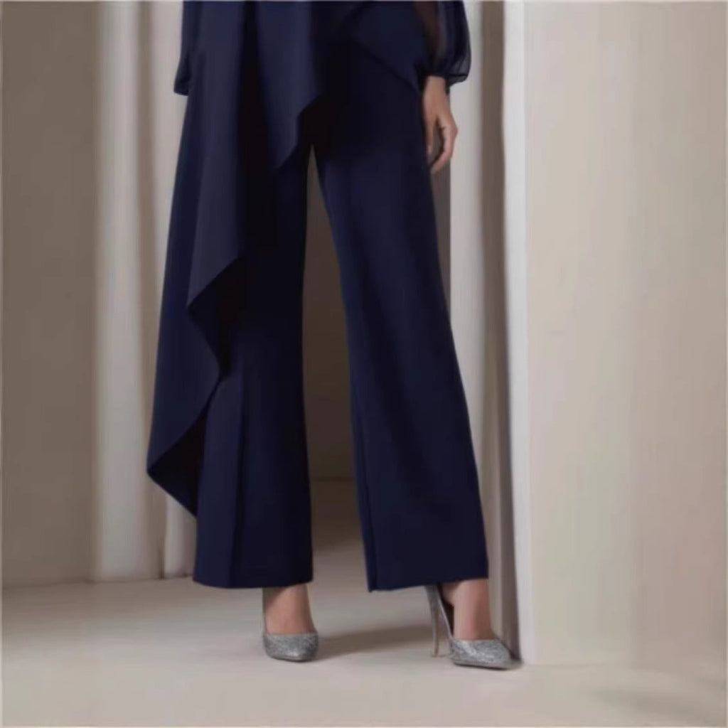 Elegant Chic Casual Jumpsuit In Navy Blue