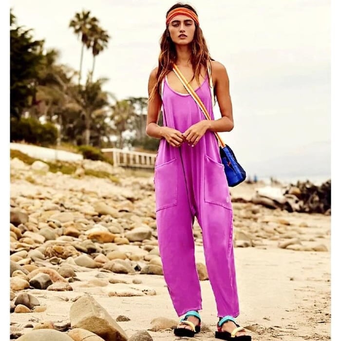 Wide Leg Jumpsuit With Pockets - Rakkiss