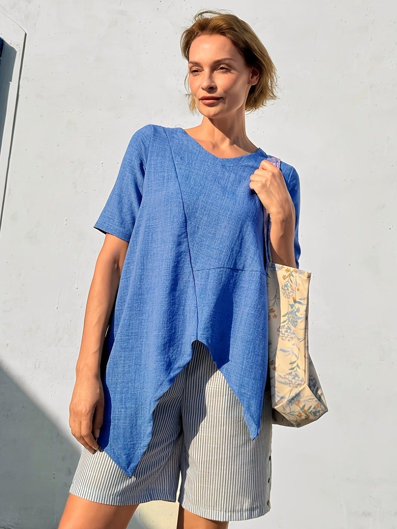 Casual Loose Round Neck Short Sleeve
