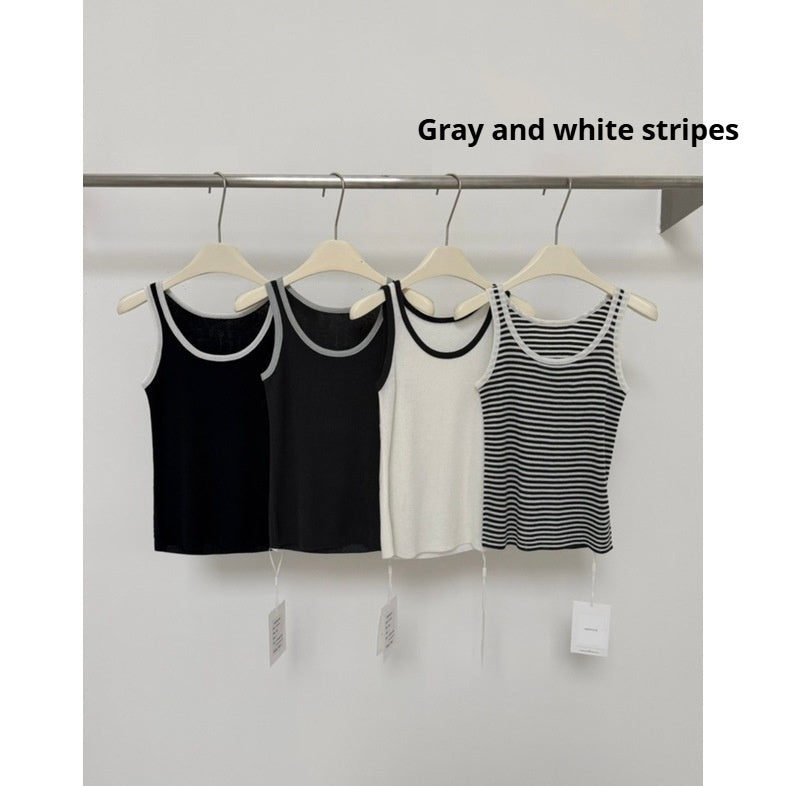 Casual Commuter Classic Striped Slightly Stretchy Base-Layer Tank