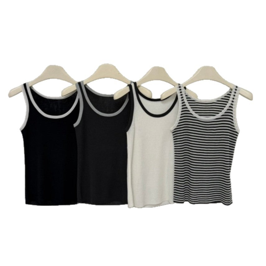 Casual Commuter Classic Striped Slightly Stretchy Base-Layer Tank
