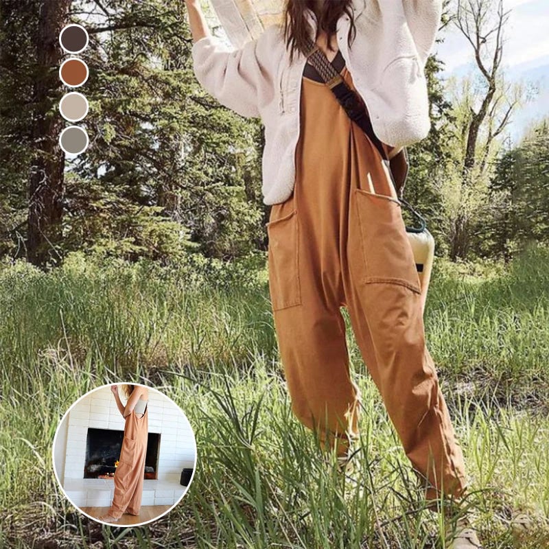 Wide Leg Jumpsuit With Pockets - Rakkiss