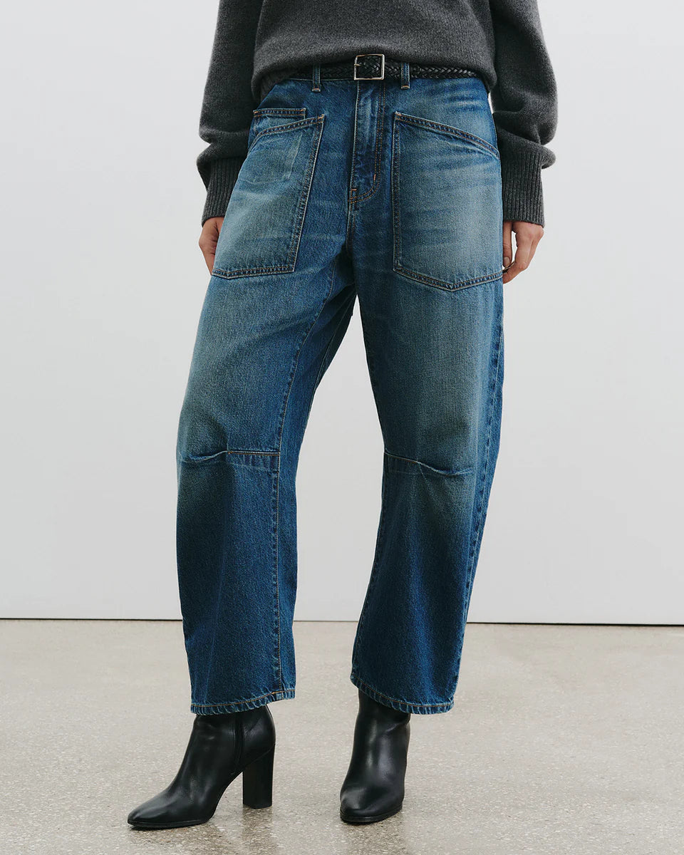Sheer Chiffon Cape Blouse & Curved Silhouette Jeans