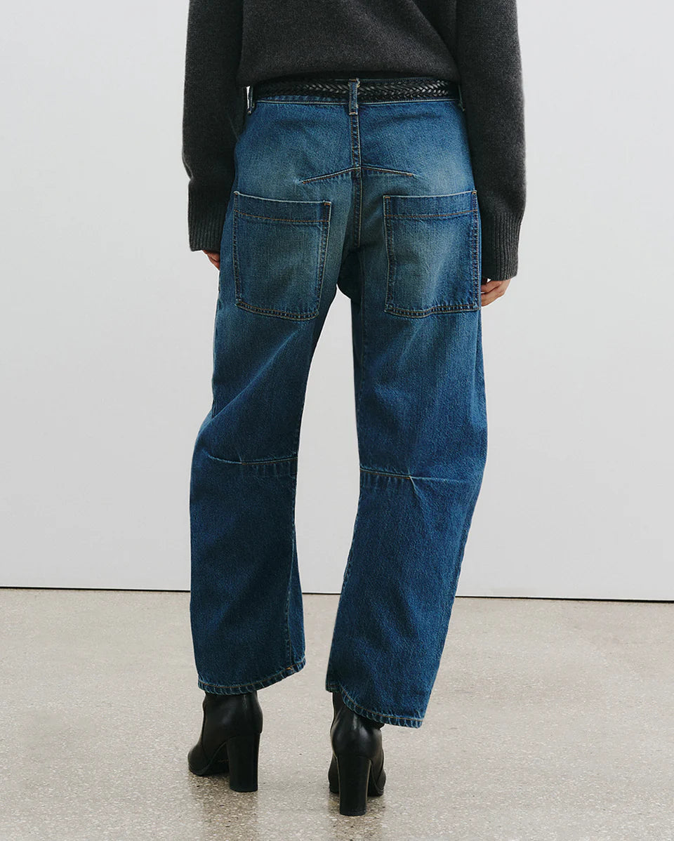 Sheer Chiffon Cape Blouse & Curved Silhouette Jeans
