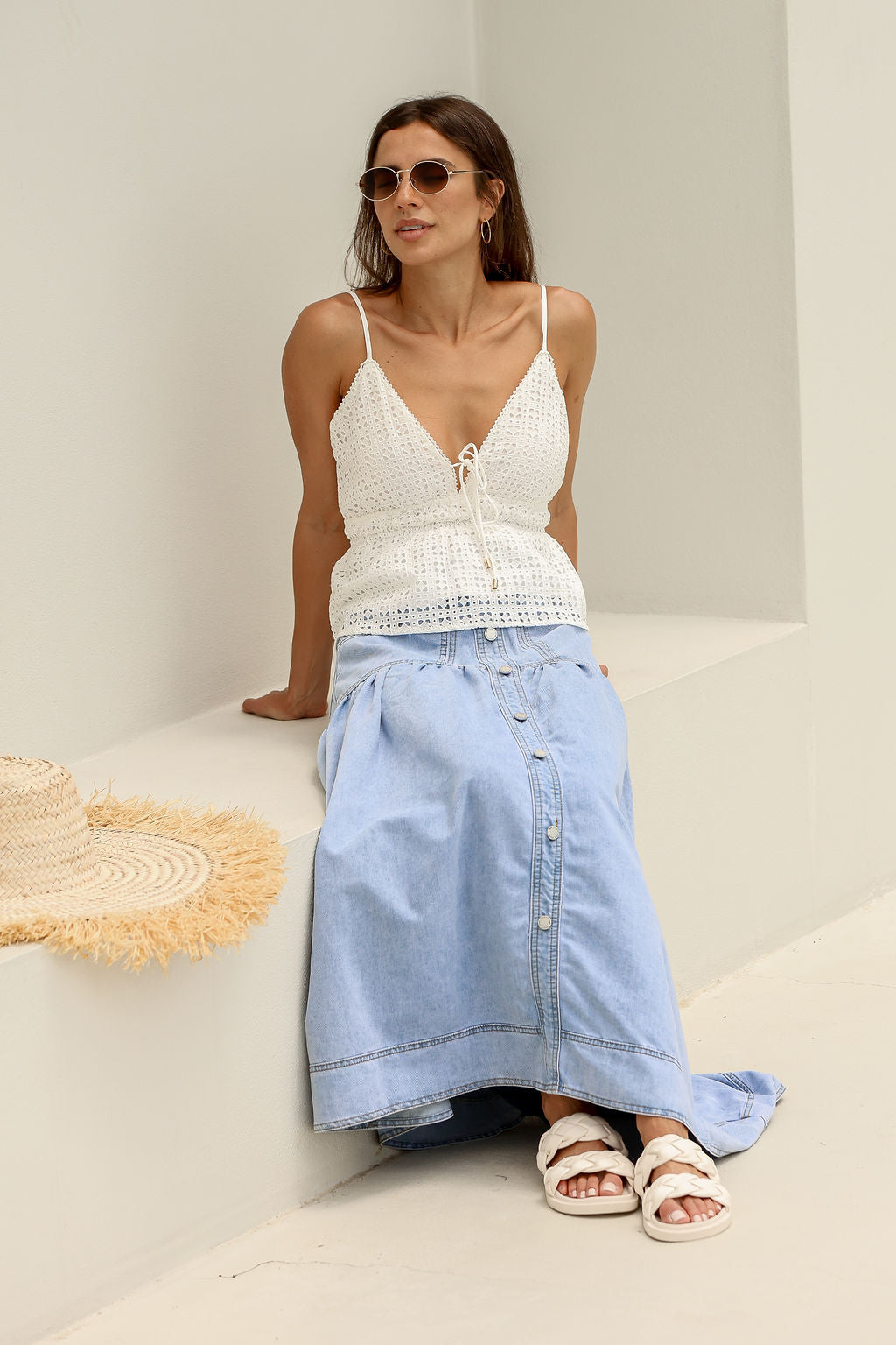 Amara Denim Skirt Light Blue