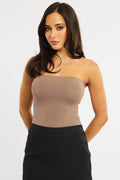Brown Bodysuit Boobtube Supersoft