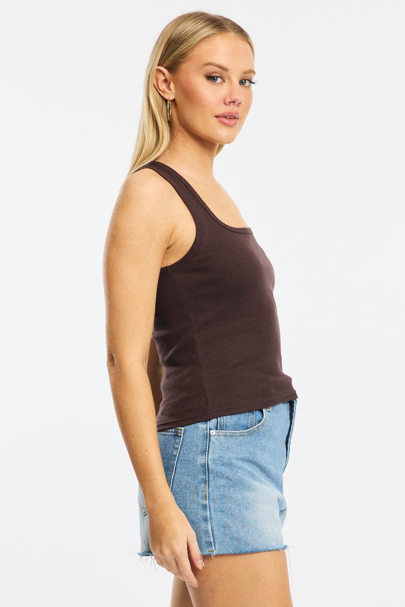 Brown Tank Sleeveless