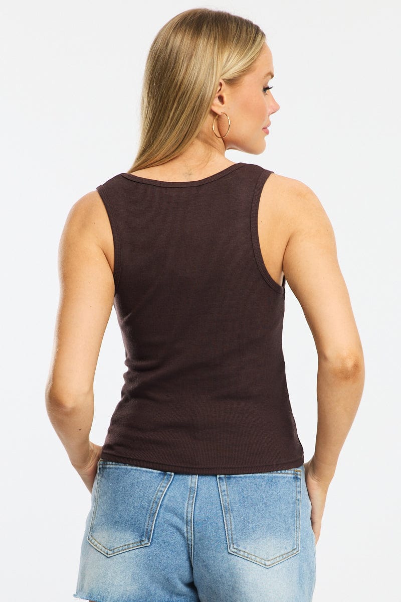 Brown Tank Sleeveless