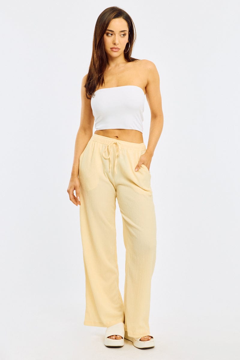 White Bandeau Top Sleeveless Strapless Rib