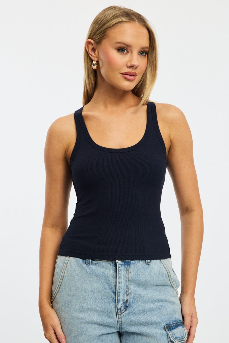 Blue Tank Sleeveless