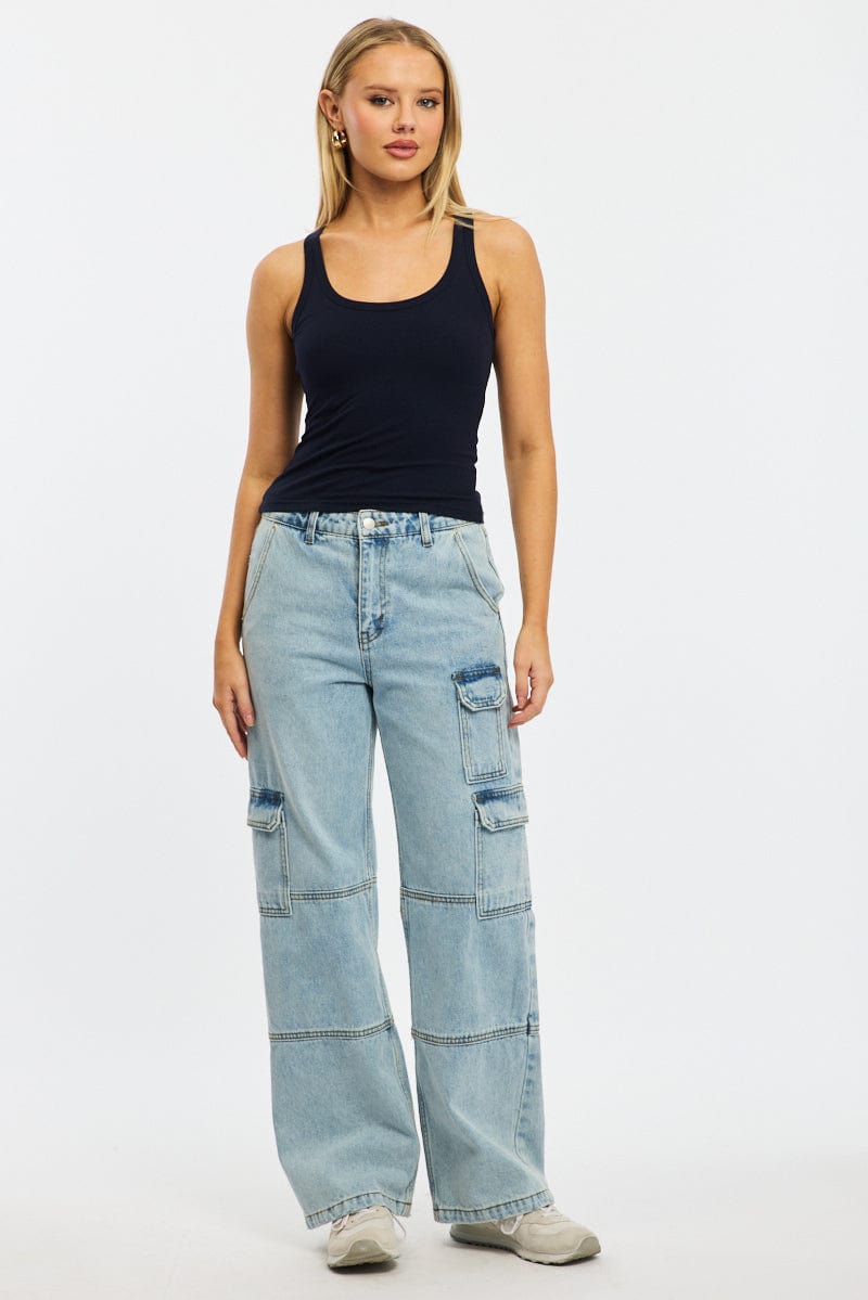 Blue Tank Sleeveless