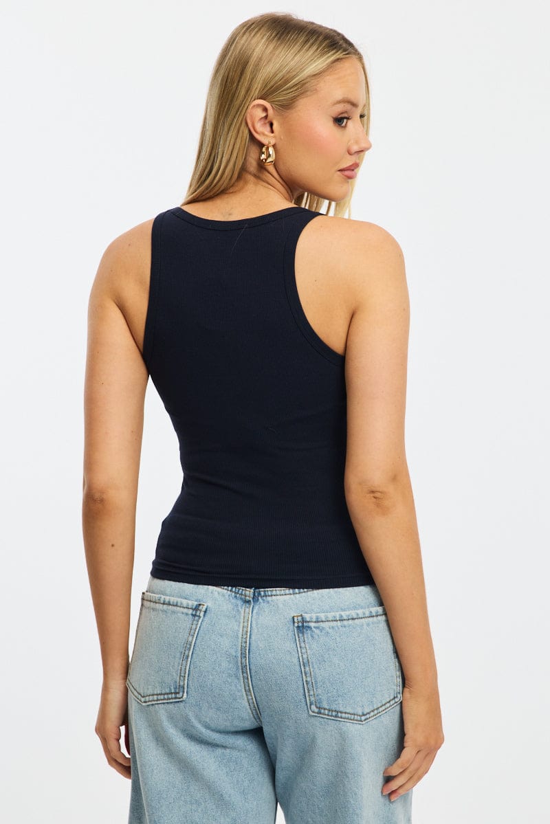 Blue Tank Sleeveless