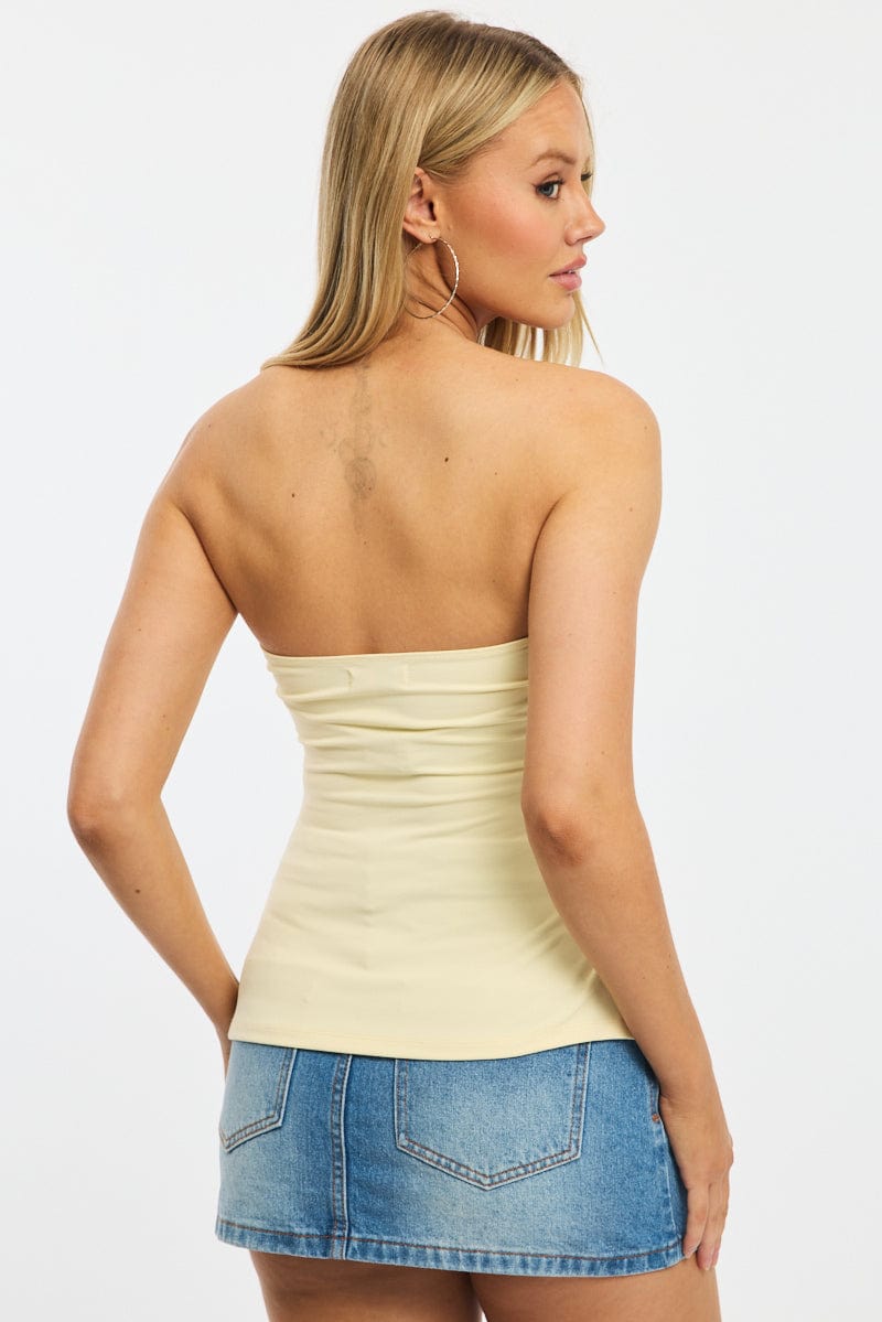 Yellow Bandeau Top Side Split
