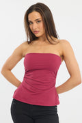 Red Bandeau Top Side Split