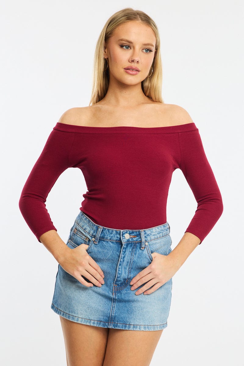 Red Top 3/4 Sleeve