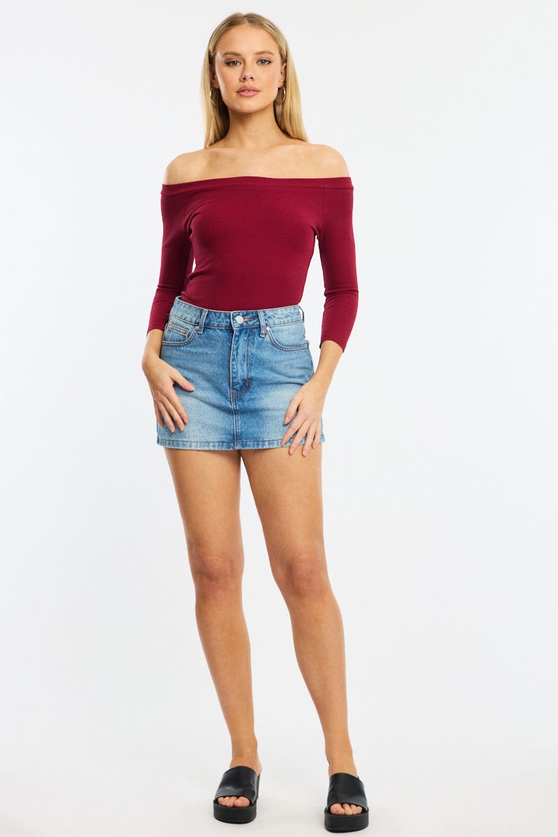 Red Top 3/4 Sleeve