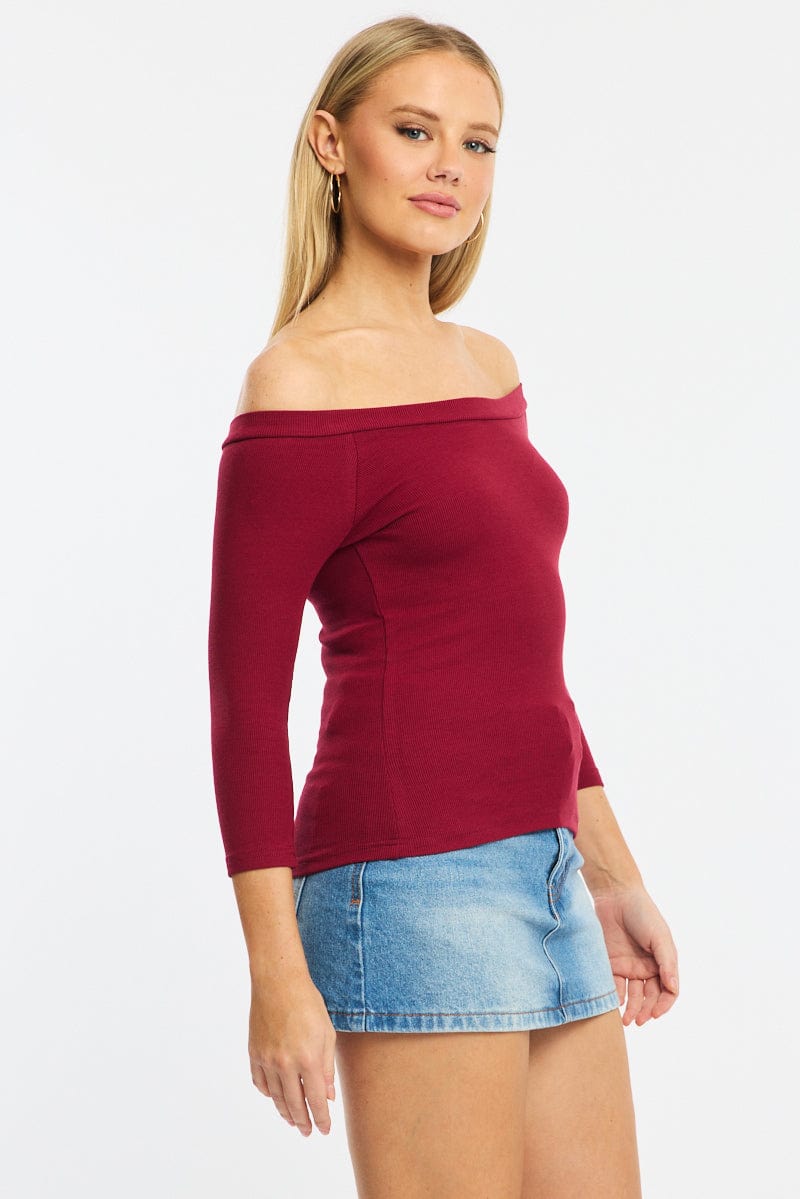 Red Top 3/4 Sleeve