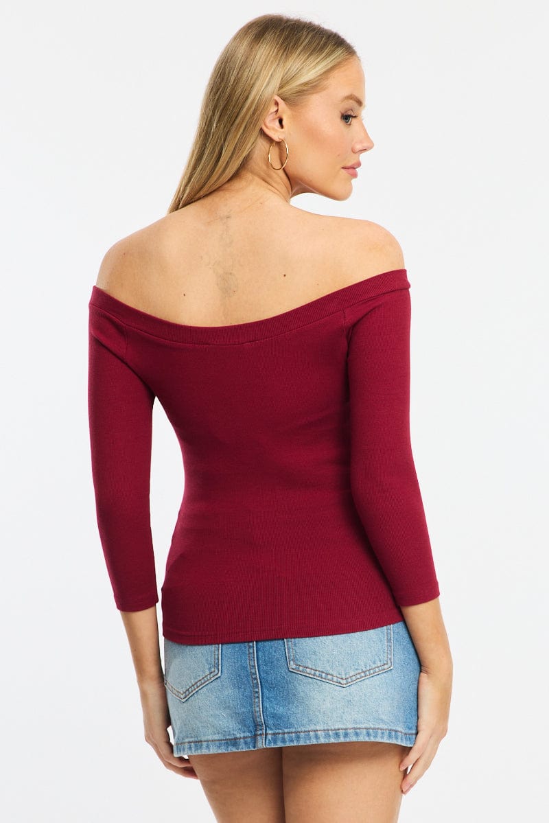 Red Top 3/4 Sleeve