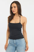 Black Supersoft Halter Neck Top