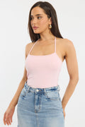 Pink Supersoft Halter Neck Top