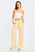Yellow Wide Leg Pants Elasticated Waist