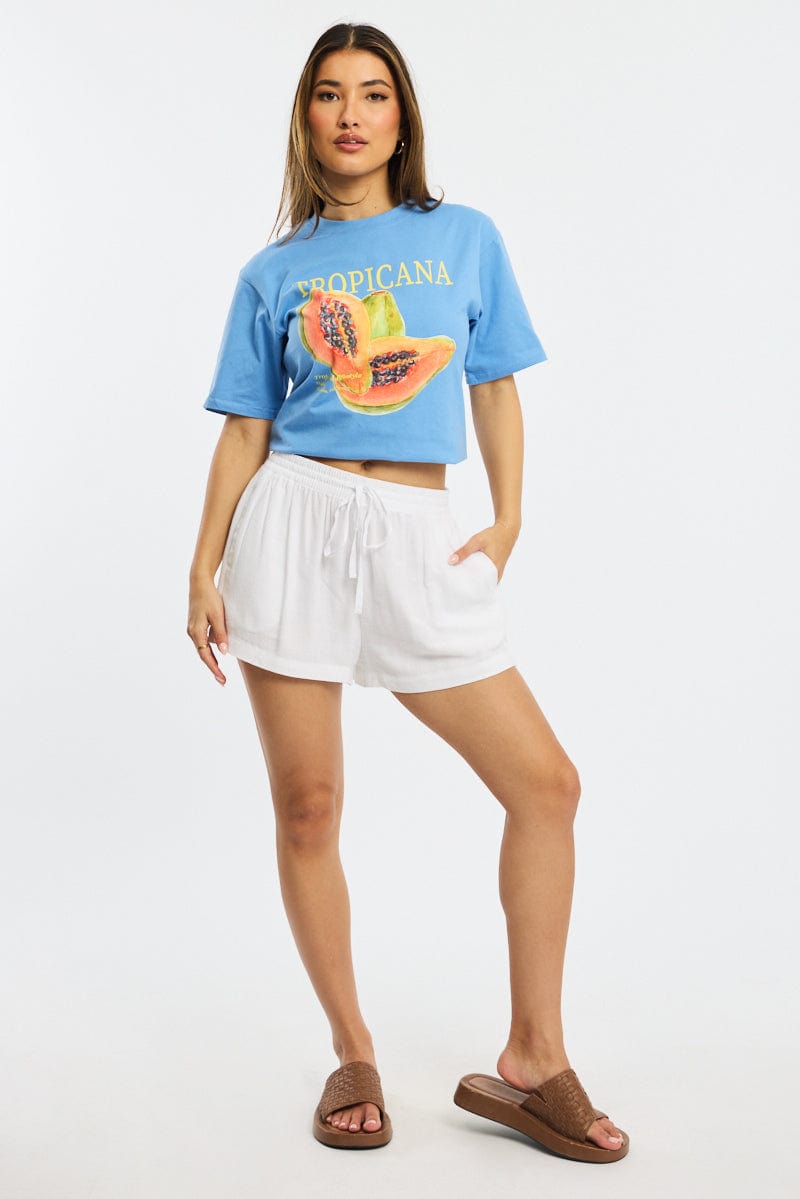 White Shorts Elasticated Waist