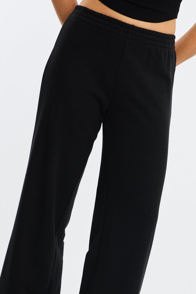 Black Track Pants Wide Leg