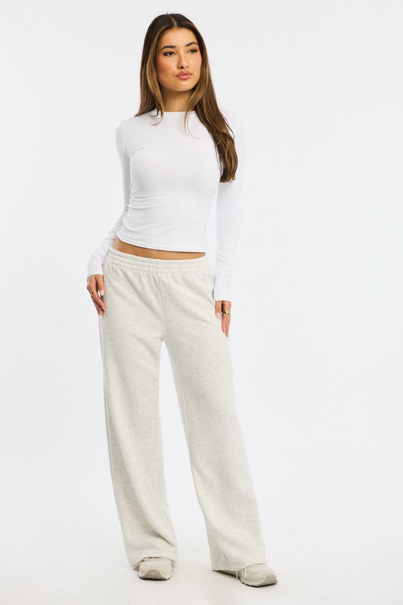 Grey Track Pants Wide Leg