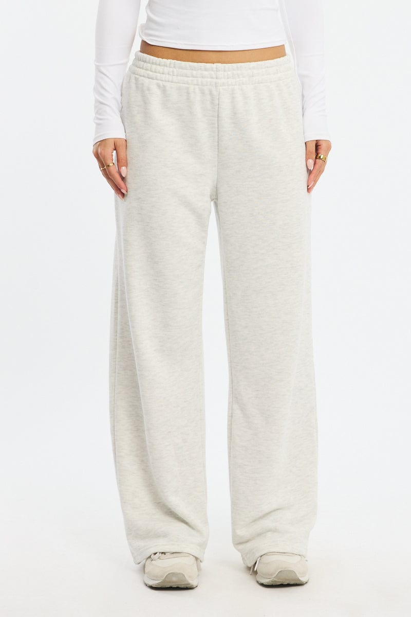 Grey Track Pants Wide Leg