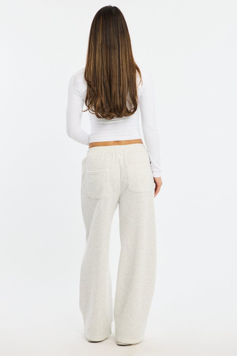 Grey Track Pants Wide Leg
