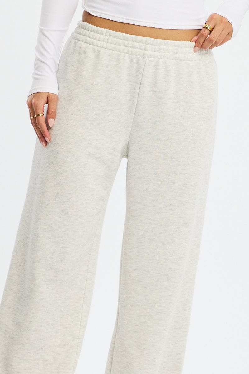 Grey Track Pants Wide Leg