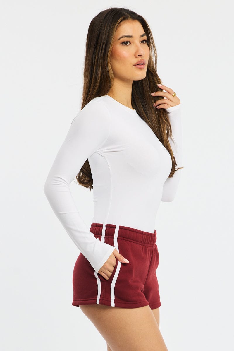 Red Track Shorts Elasticated