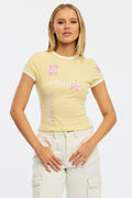 Yellow Graphic T-Shirt Short Sleeve