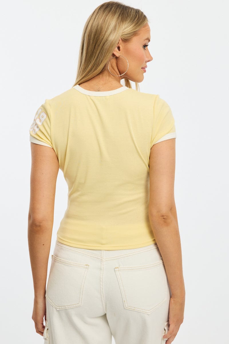 Yellow Graphic T-Shirt Short Sleeve