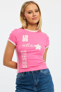 Pink Graphic T-Shirt Short Sleeve