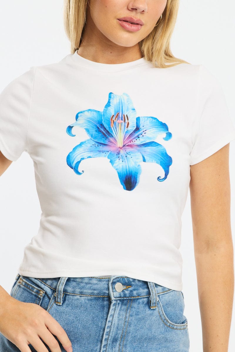 White Graphic T-Shirt Short Sleeve
