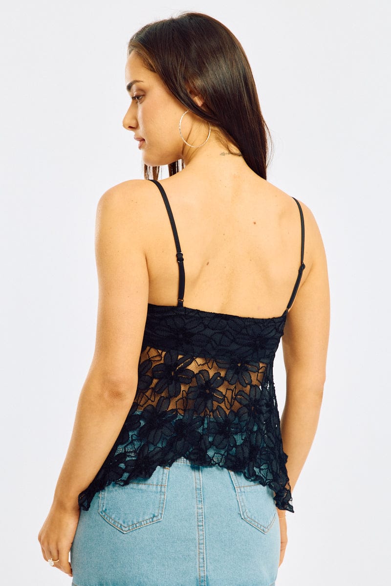 Black Tank Top Top Lace