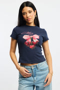 Blue Graphic T-Shirt Short Sleeve