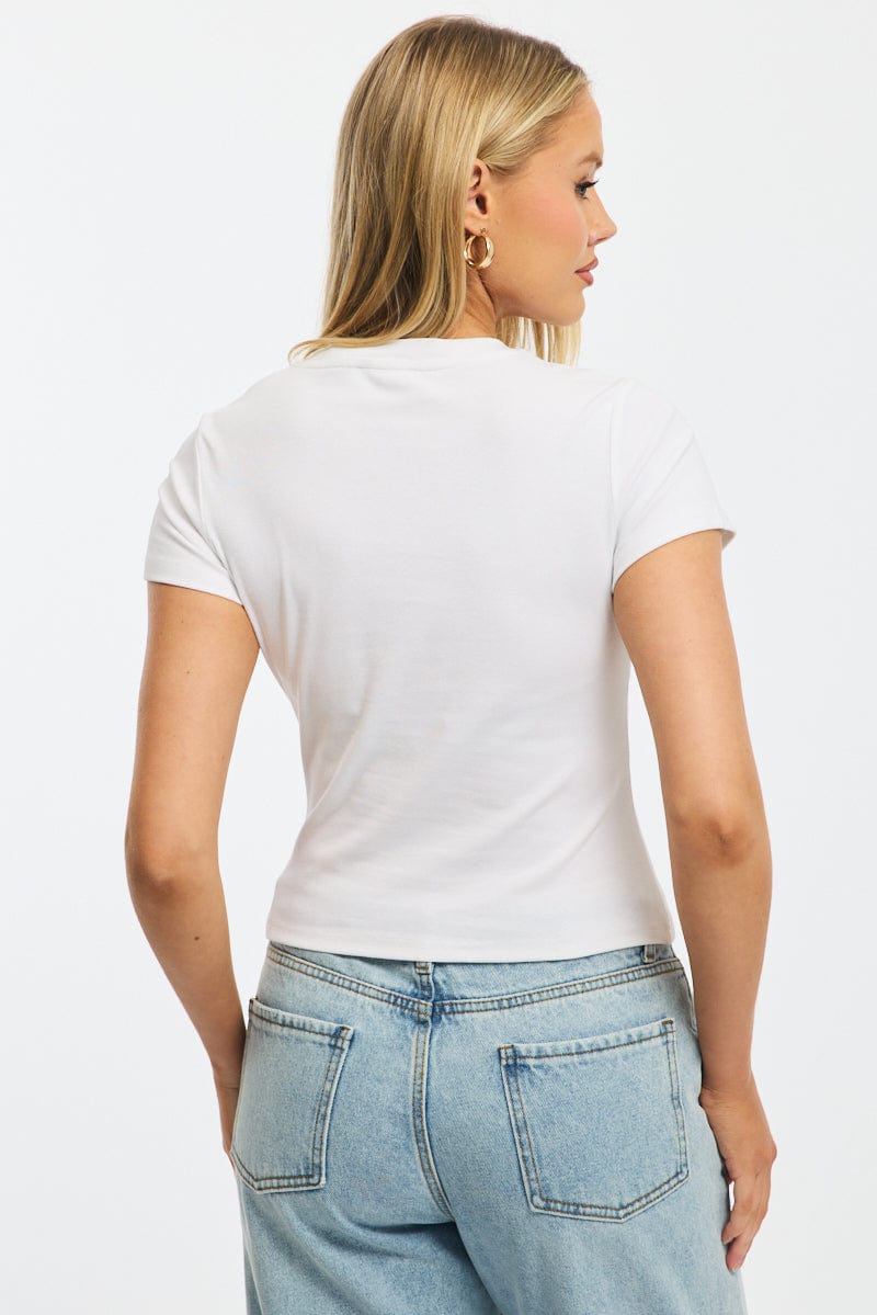 White Graphic T-Shirt Short Sleeve